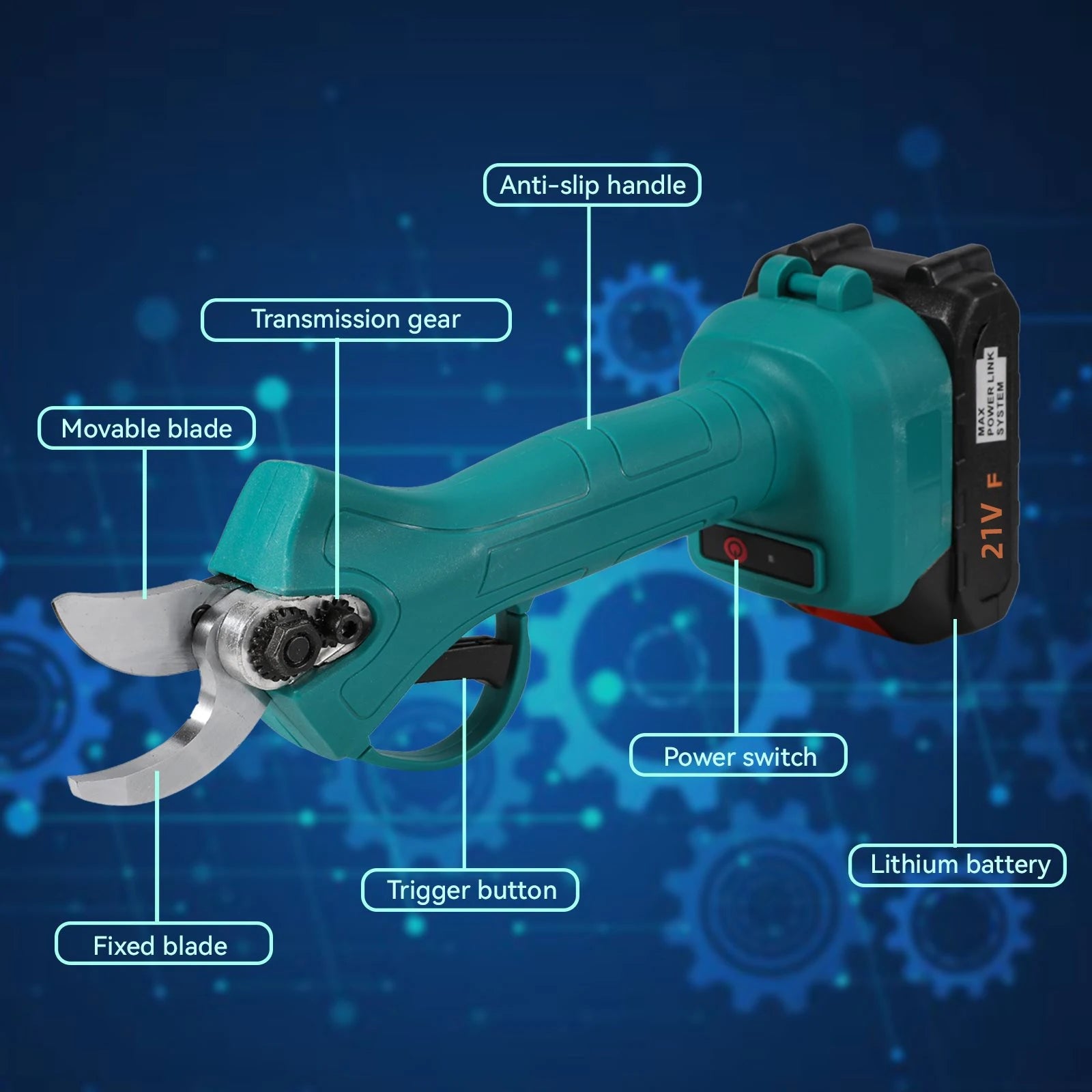 Brushless Electric Pruning Shears Garden Fruit Tree Bonsai Cordless Electric Garden Scissors Garden Tool for Makita Battery