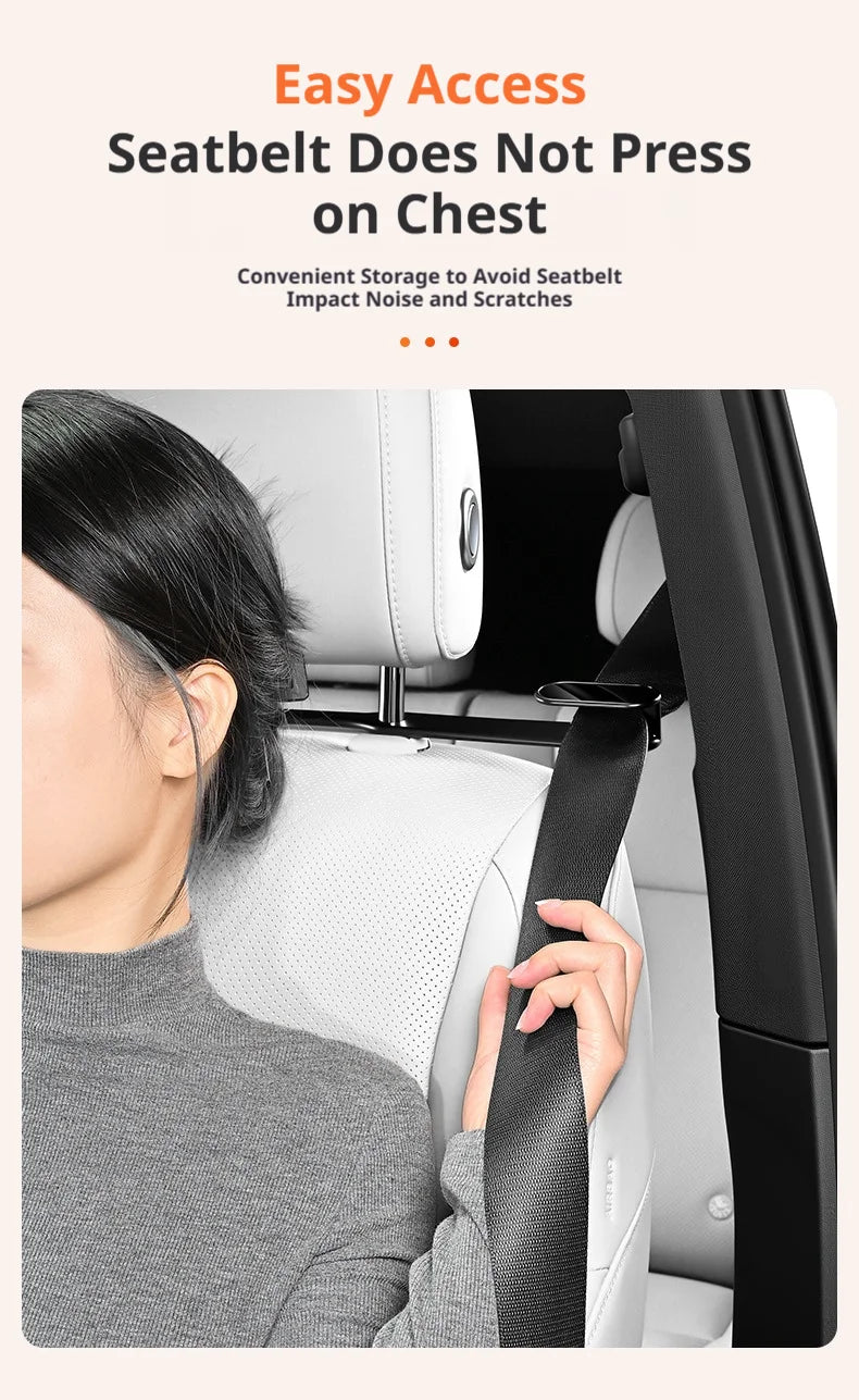 SEAMETAL Car Seat Belt Holder Headrest Seat Belt Fastener Mount Backseat Seatbelt Guide Reduce Noise Relieve Shoulder Friction
