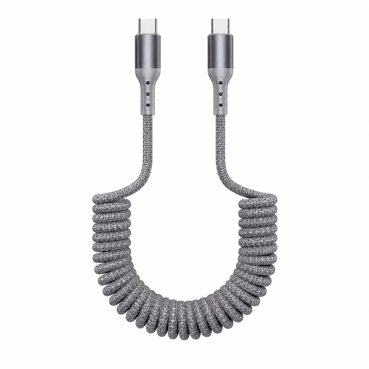 Cable de carga en espiral USB-C a USB-C de 100 W, 1.5 m