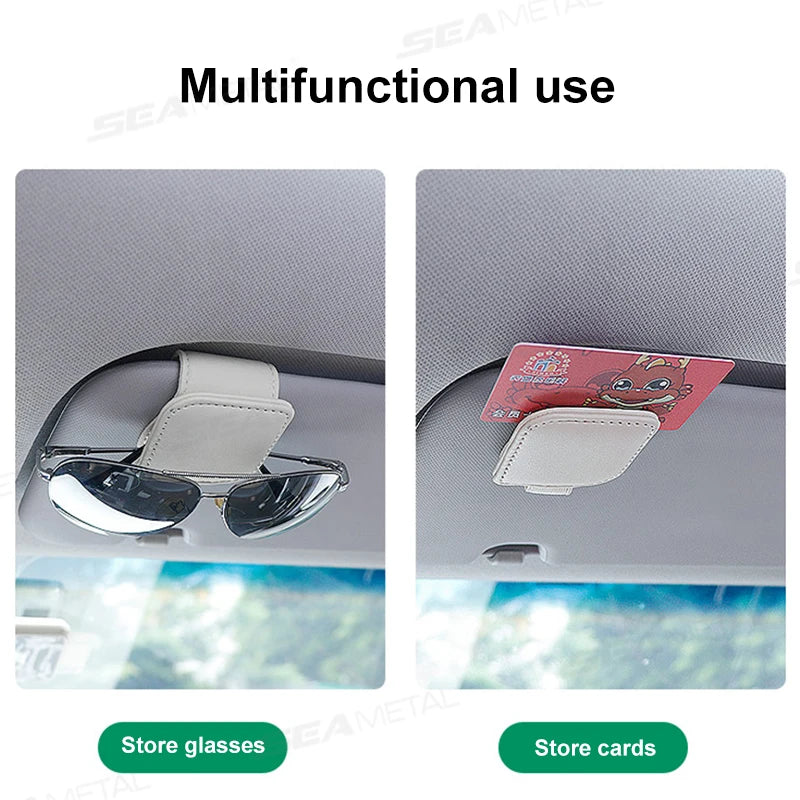 SEAMETAL Mini Car Glasses Holder Magnetic Stable Sun Visor Sunglasses Clip Glasses Storage Clip Universal Auto Eyeglasse Holder