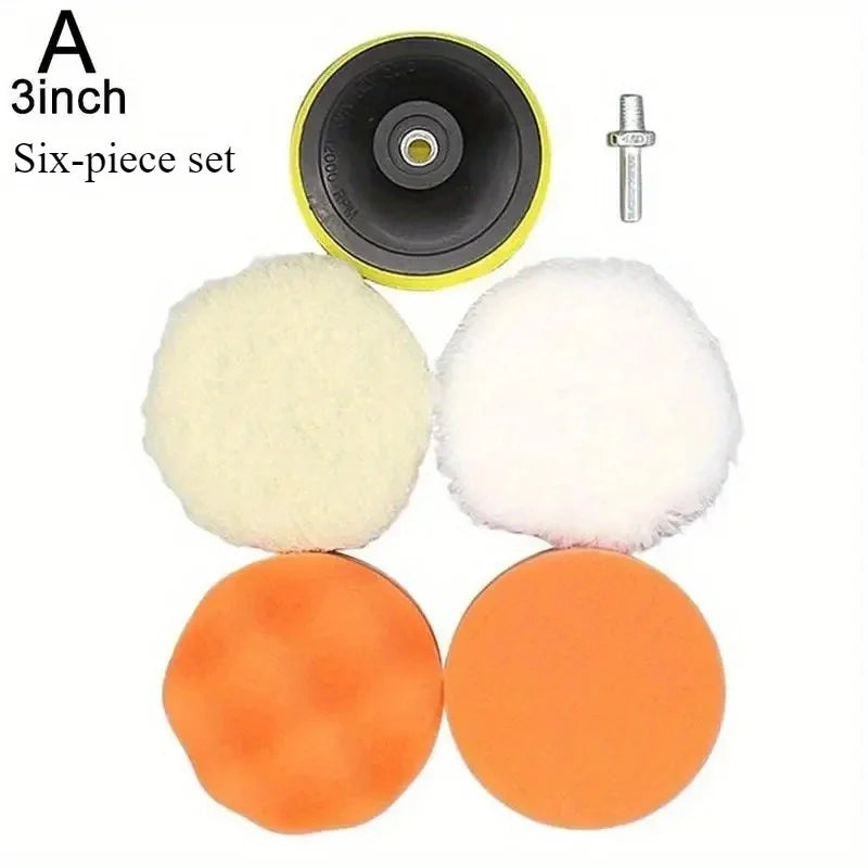 6-Piece Car Polishing and Waxing Kit for Drills, 3-Inch