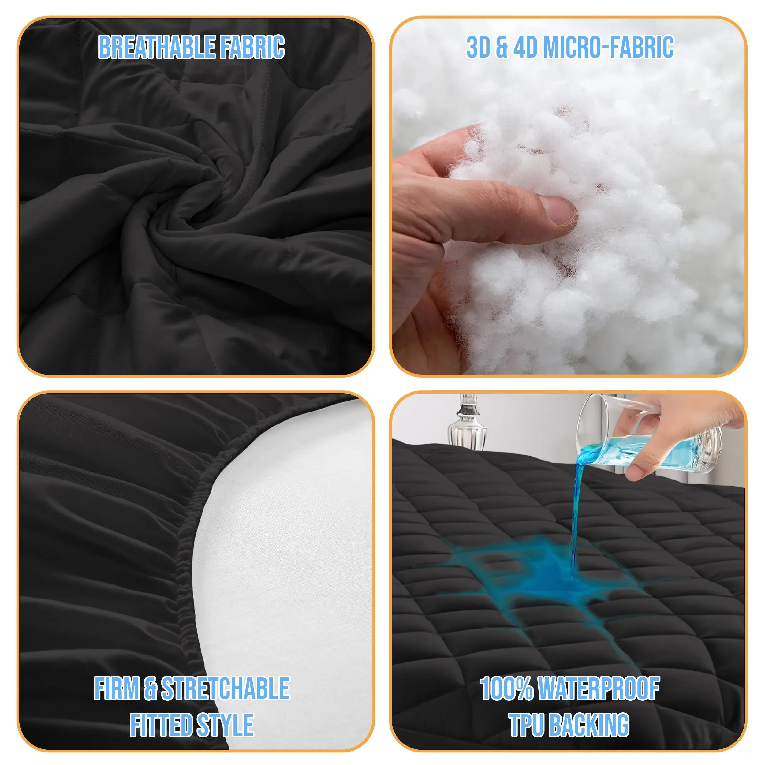 Quilted Mattress Pad with Deep Pocket Fit and Noiseless Comfort
