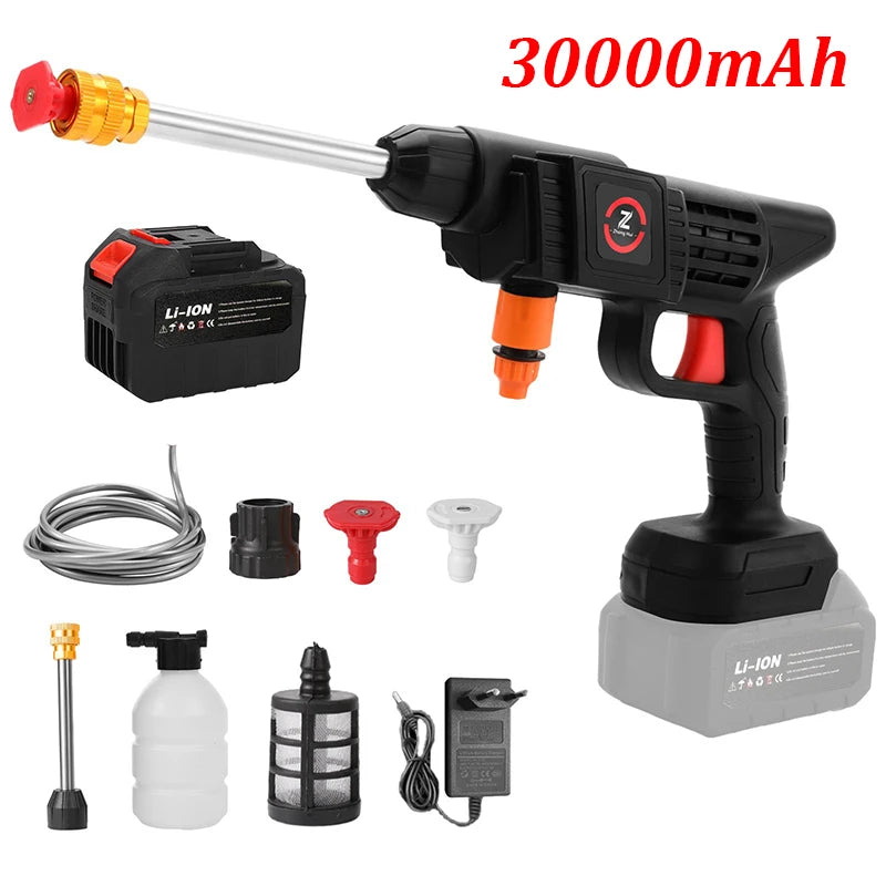 Washer Gun 30000mAh Battery Wireless High Pressure Foam producer 1500W 30Bar Car Water Gun for Auto Home Garden lever Machine
