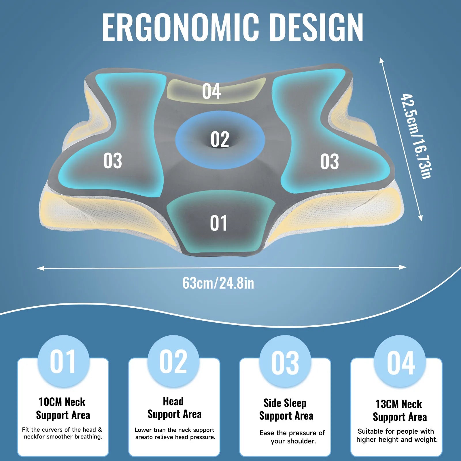 Memory Foam Nackkudde med Kylande Andningsbart Överdrag
