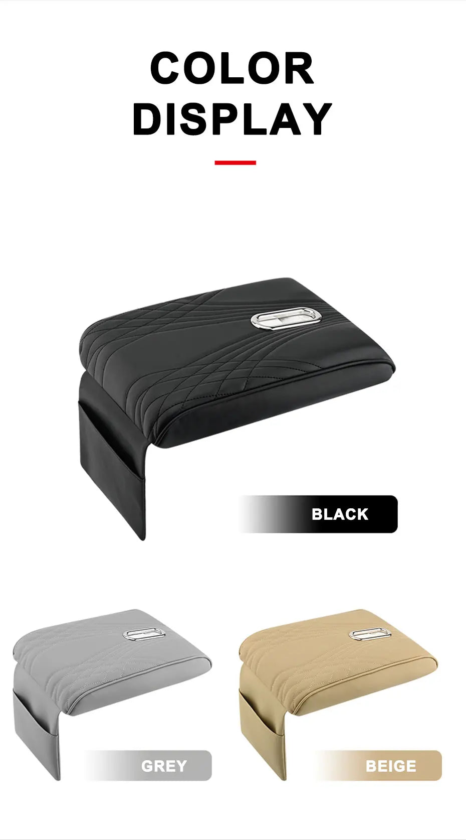 SEAMETAL Car Arm Rest Box Cover Memory Foam Center Console Extension Elbow Support Cushion with Tissue Holder Armrest Cover Pad