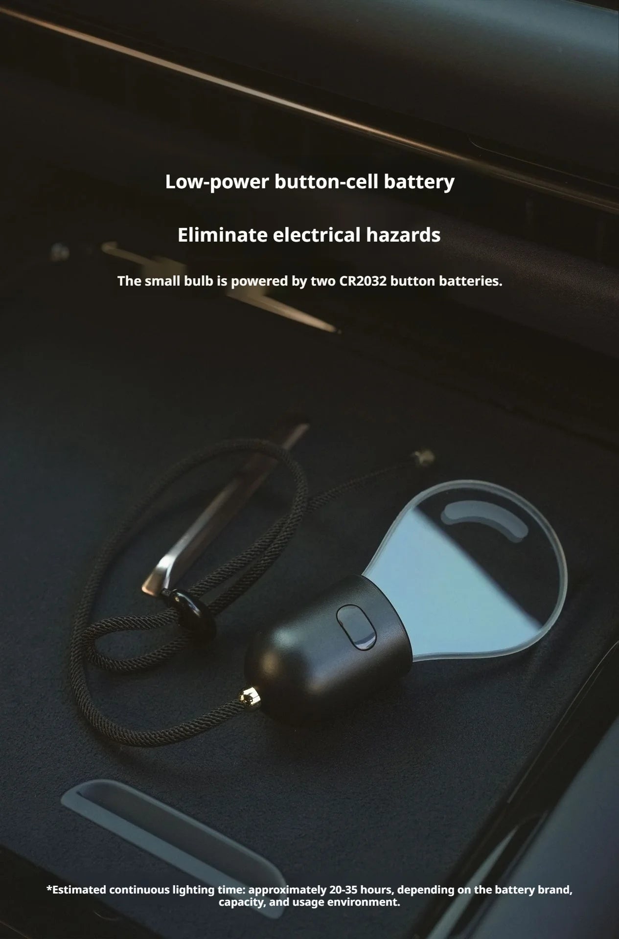 SEAMETAL Elegant Bulb Light Car Pendant Mirror Hanging Soft Glow LED Ambient Light Night Light Decoration Ornament for Vehicle