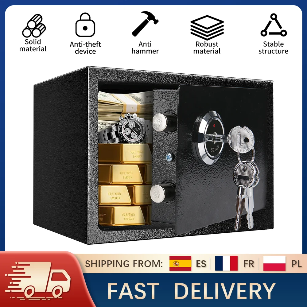 Cassaforte compatta con serratura a chiave e struttura in acciaio