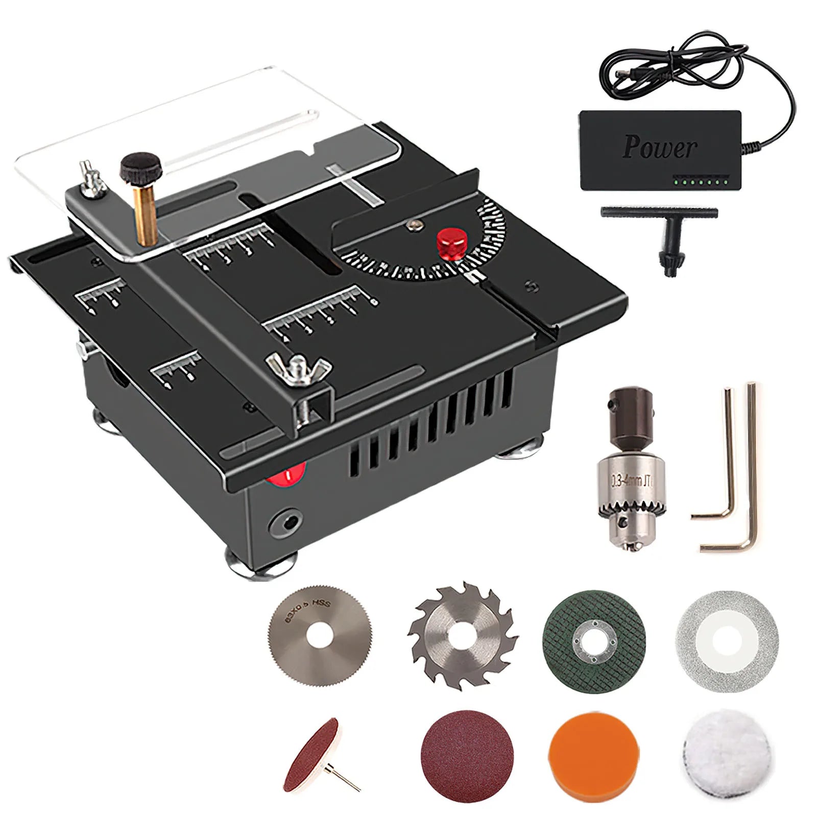 DC24V Mini Table Saw 96W High‑Power 7‑Speed Bench Saw