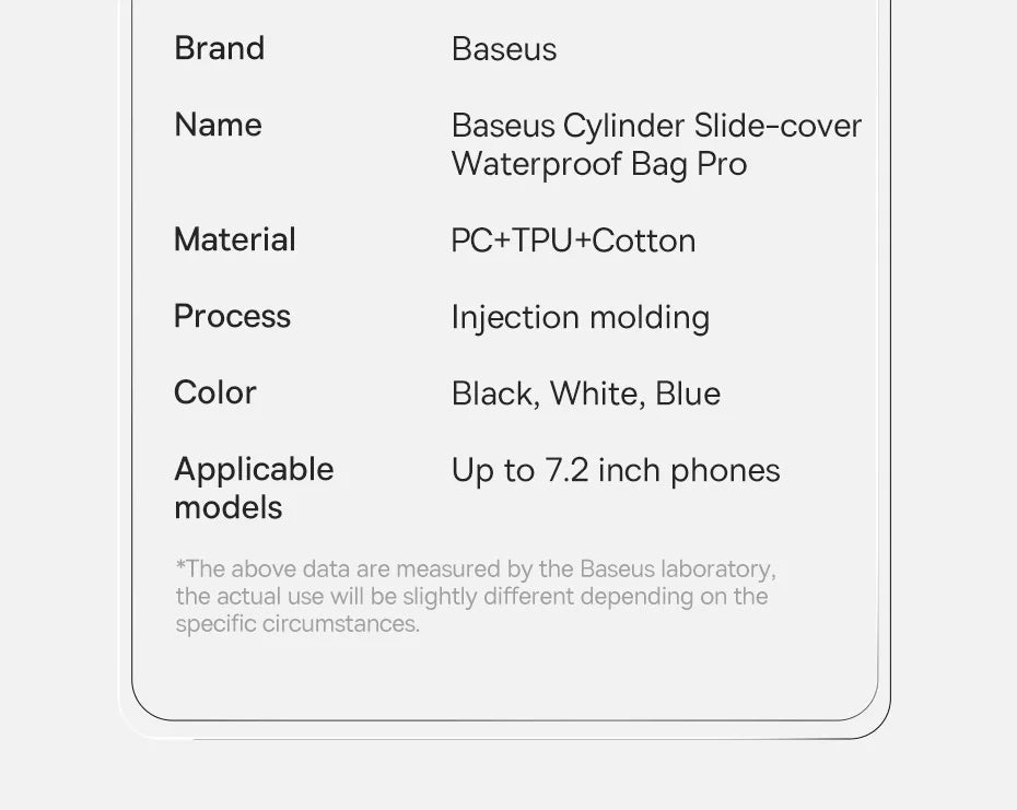 Baseus Waterproof Phone Bag for Phones Under 7.2 Inches