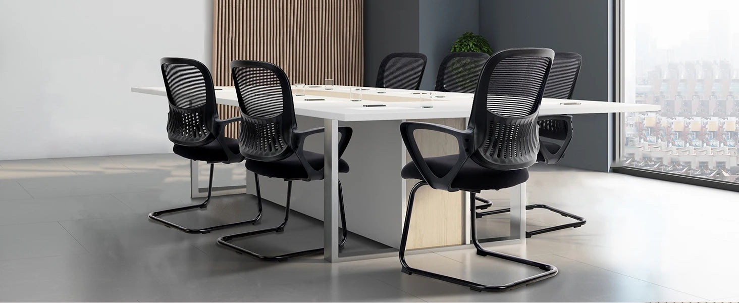 Ergonomic Office Chair No Wheels with Mesh Lumbar Support