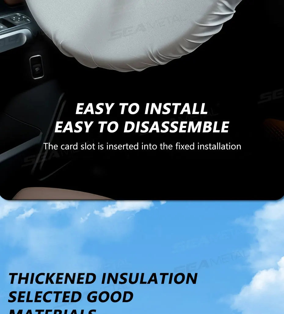 SEAMETAL Steering Wheel Sun Protection Cover Universal Steer Wheel Sun Shade Protector Heat Insulation Prevent Aging Sunshade