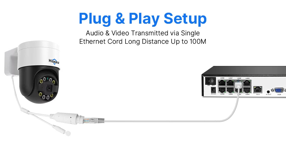 8MP 4K POE PTZ IP Camera with Color Night Vision