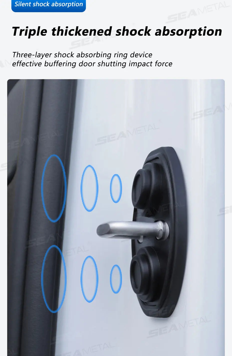 SEAMETAL 4Pcs Door Lock Buckle Cover for Car Door Buffer Cushion Anti-Scrtach Protection Cover Waterproof Door Shock Absorber