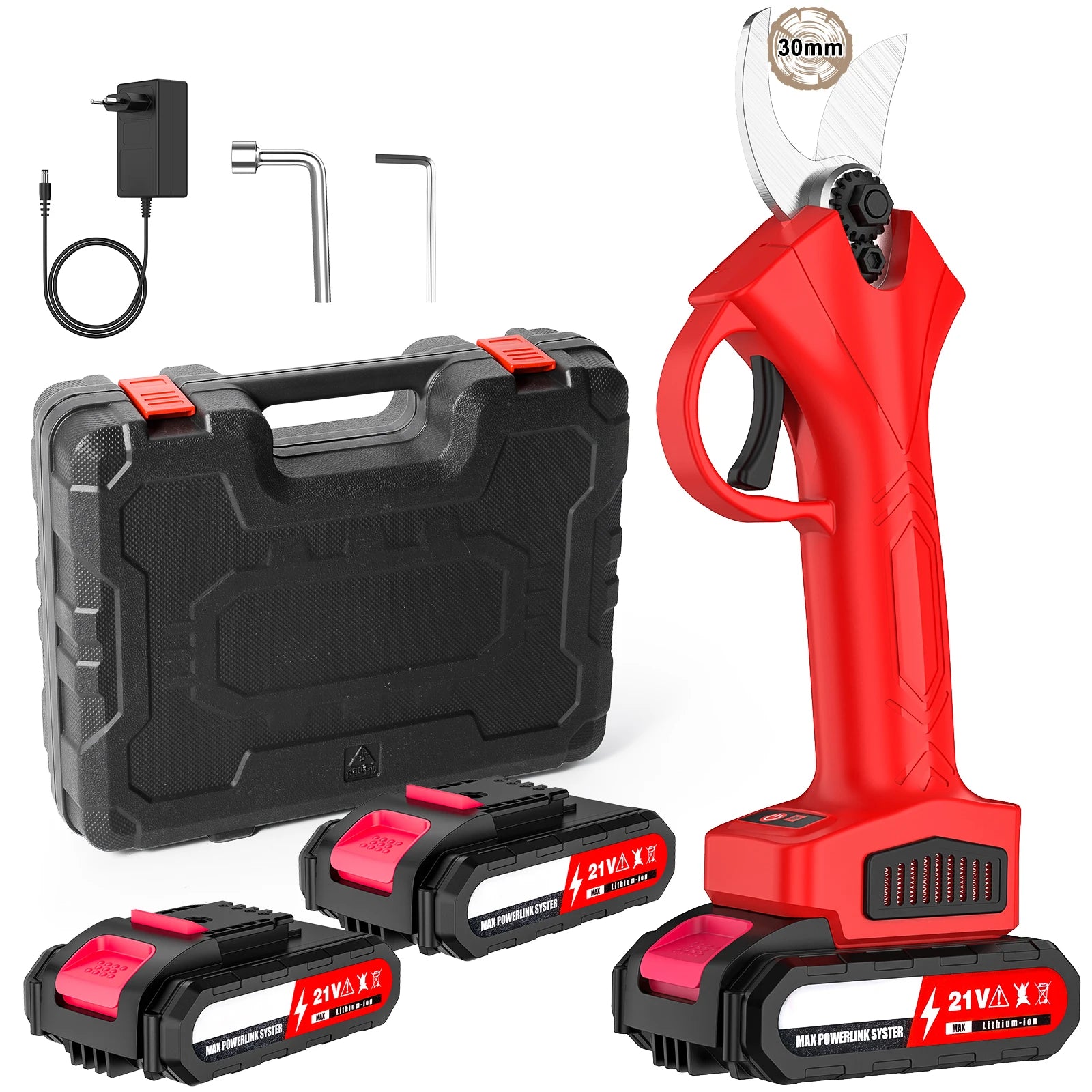 1200W 25mm Cordless Electric Pruner With 21V Batteries