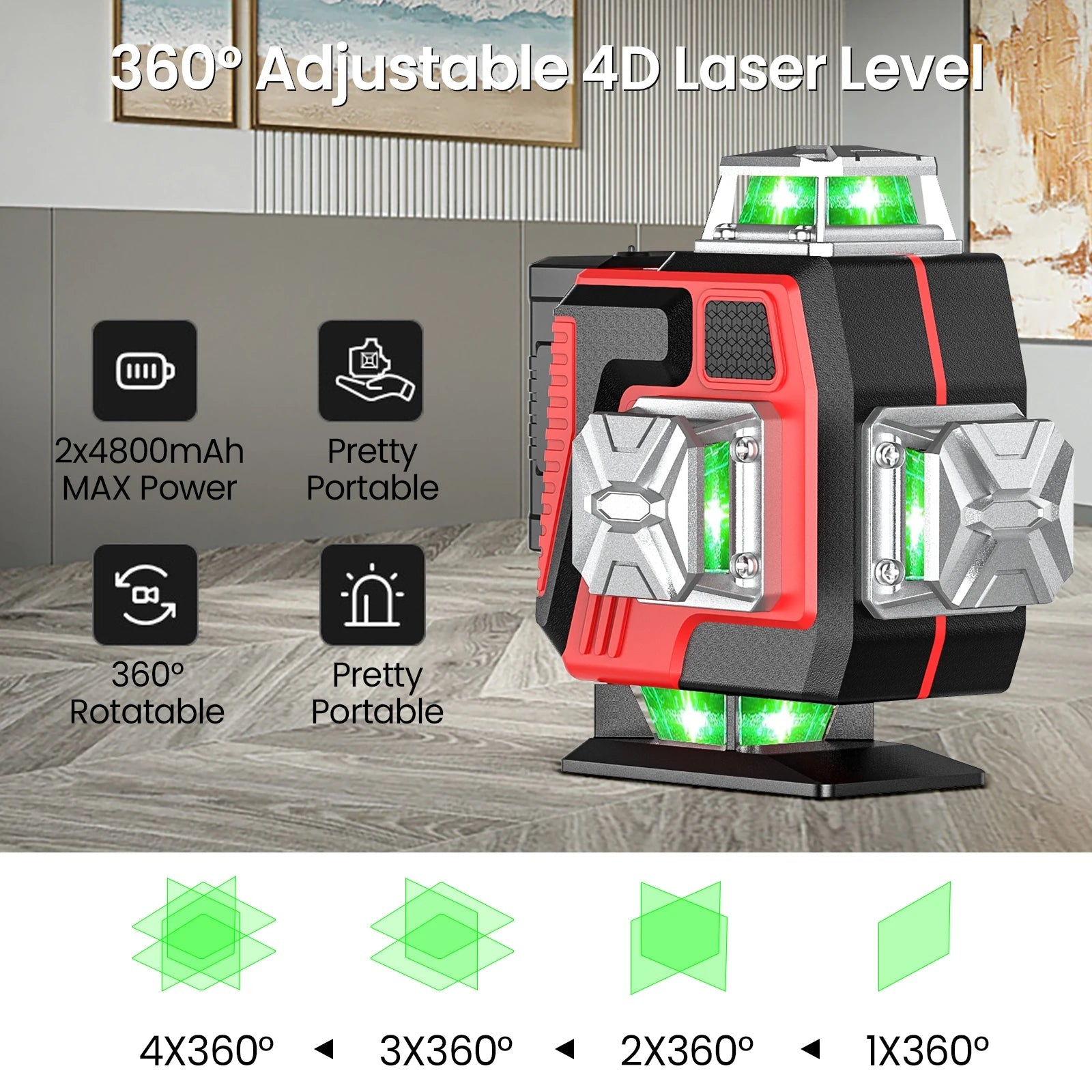 16 Lines Laser Level With 1.2M Tripod Green Line SelfLeveling 360 Horizontal And Vertical Remote Control Green Beam Laser Levels