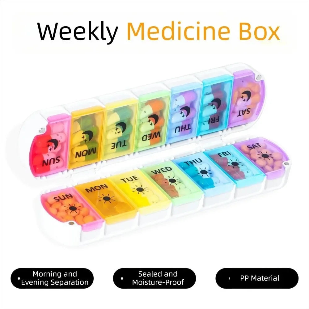 7-Day Weekly Pillbox with 14 Cells