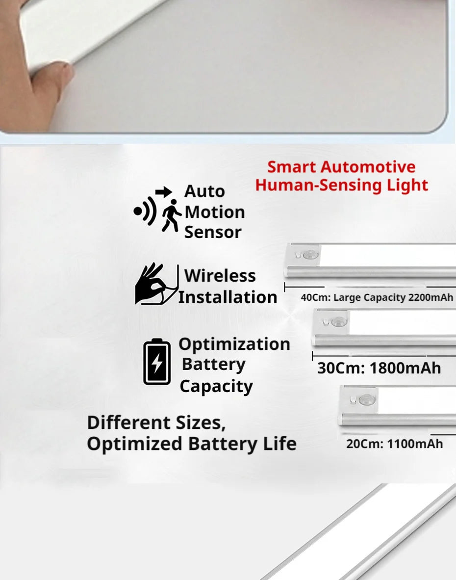 SEAMETAL Universal Trunk Car Sensor Light Wide-Area Detection Magnetic Installation No Wiring Ultra-Long Battery Life LED Light