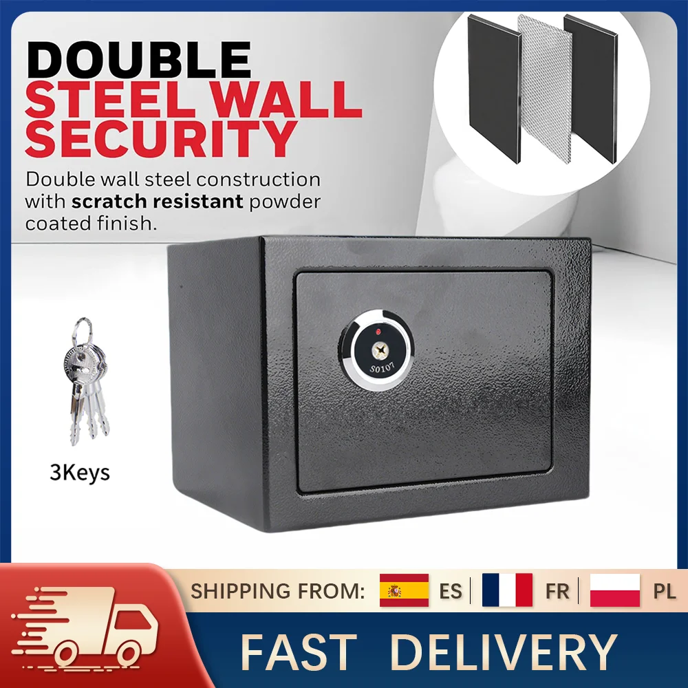 Cassaforte compatta con chiave per contanti, gioielli e documenti