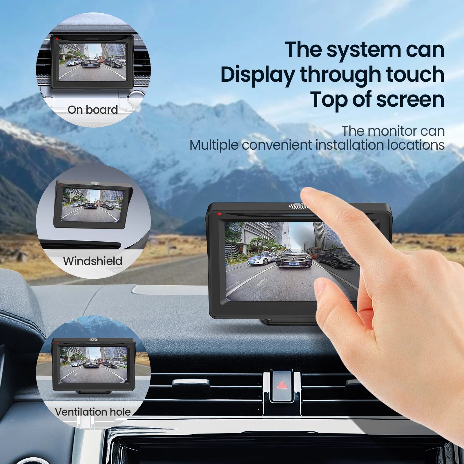 4.3inch Solar Vehicle Wireless Reverse Camera For Car RV Truck Trailer Pickup 12V-32V Car Monitor 1080P HD WIFI Rear View Camera