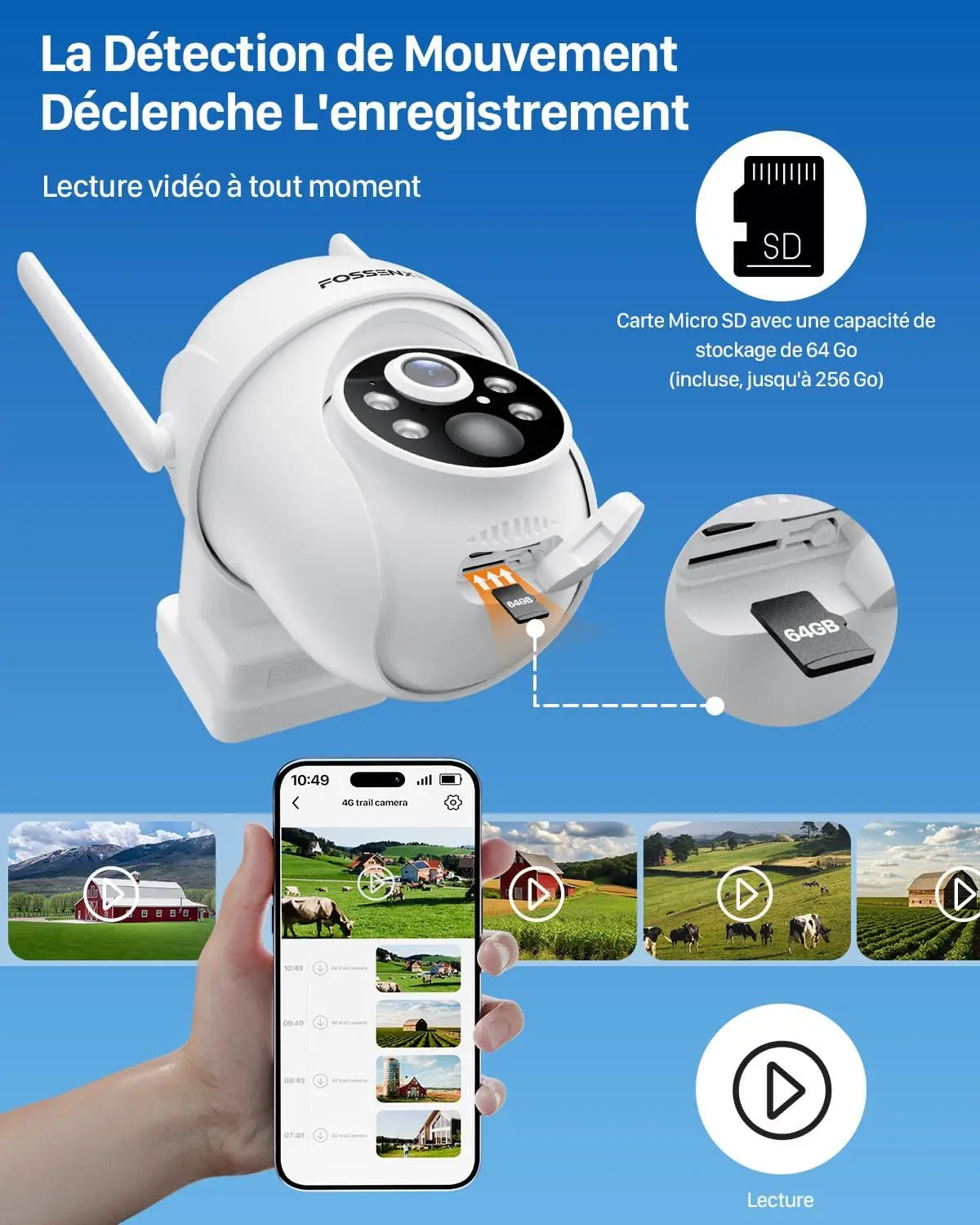 4G LTE Outdoor Security Camera 2K 4MP Solar Powered with SIM Card