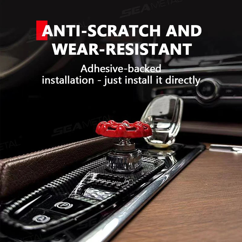Metal Car Knob Decoration Red Self-Adhesive Interior Trim
