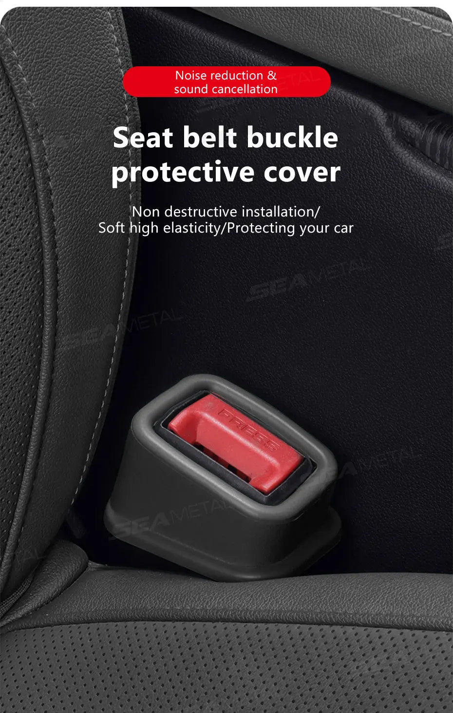 SEAMETAL 2Pcs Seat Belt Buckle Holder for Car Seatbelt Buckle Fastener Anti-Scratch Full-Wrapped Car Seatbelt Protection Cover