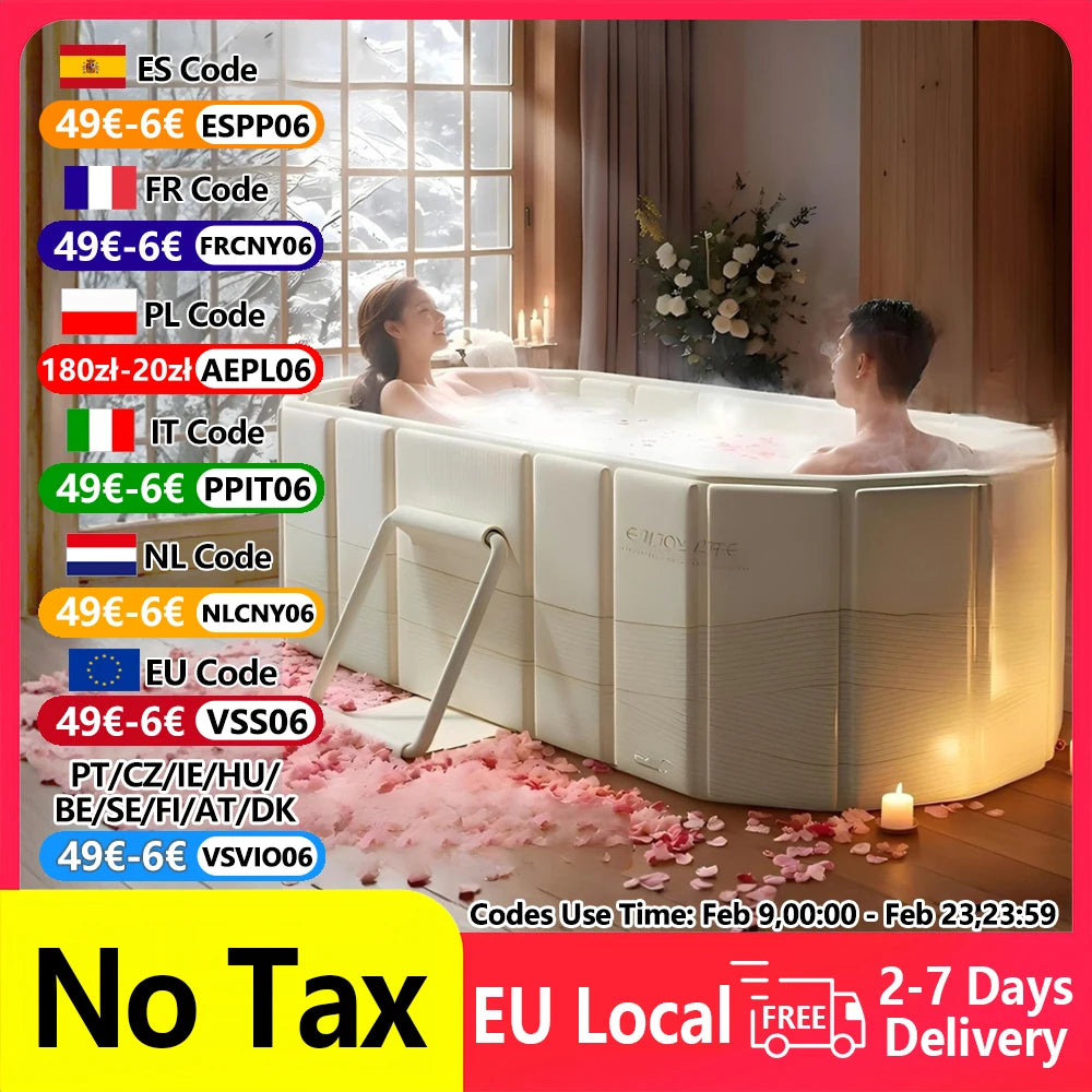 1.5m PVC Foldable Bath Tub for Full‑Body Adult Relaxation
