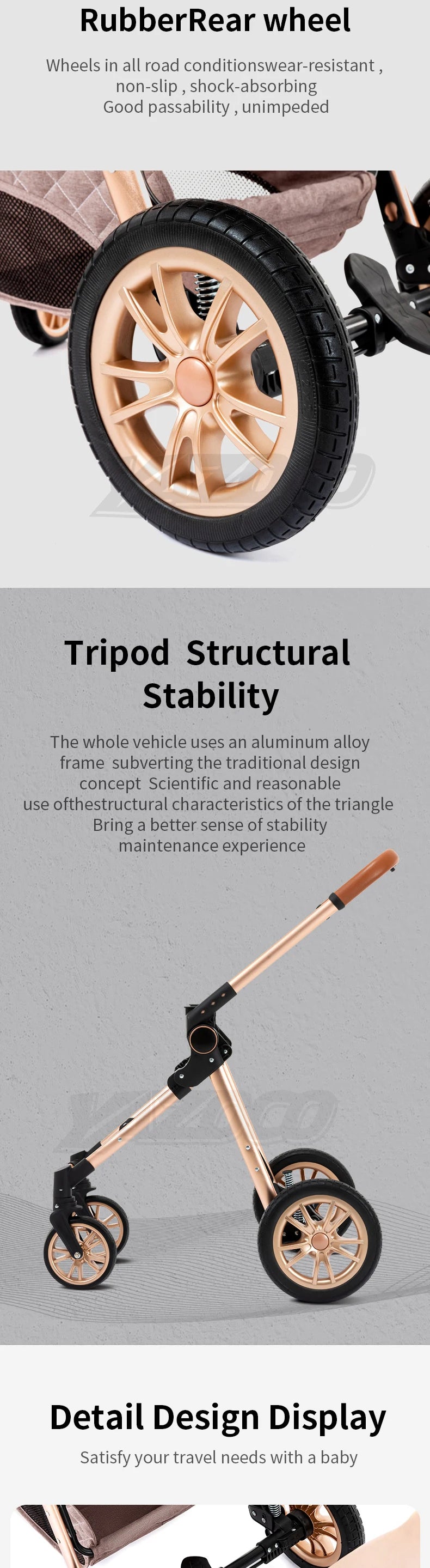 Newest 3‑in‑1 Baby Stroller Portable Travel Carriage