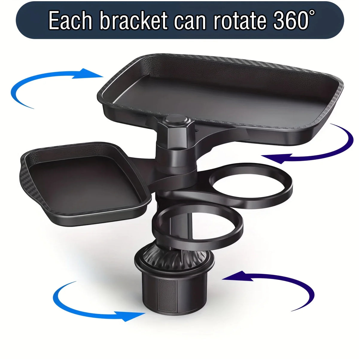 Adjustable Car Cup Holder Tray, Three Layout Options