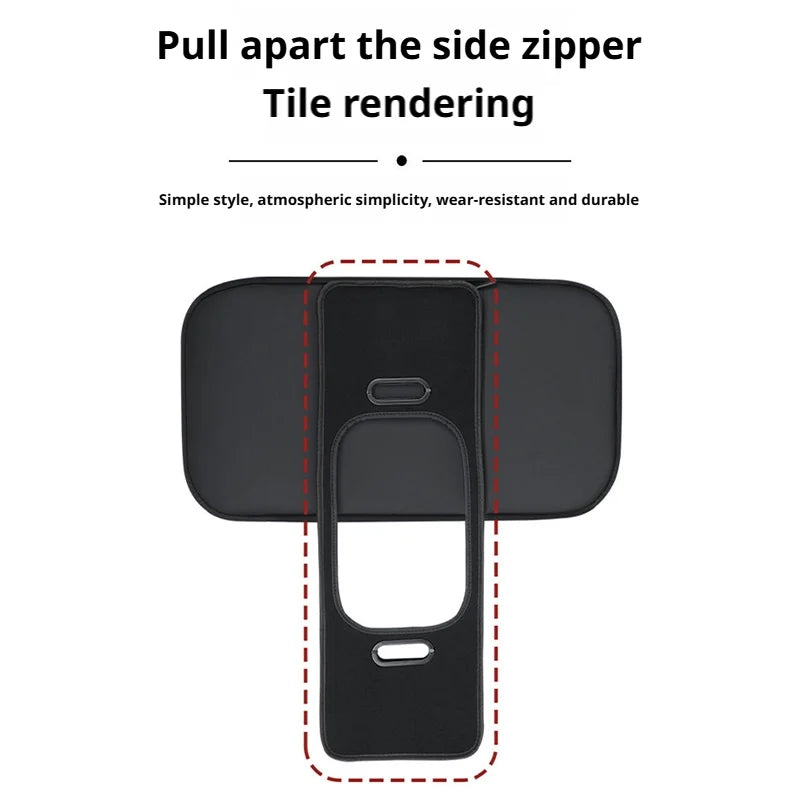 SEAMETAL Large Capacity Car Seat Organizer Universal Portable Storage Bag Zipper Side Opening Design Wear-Resistant Pu Leather
