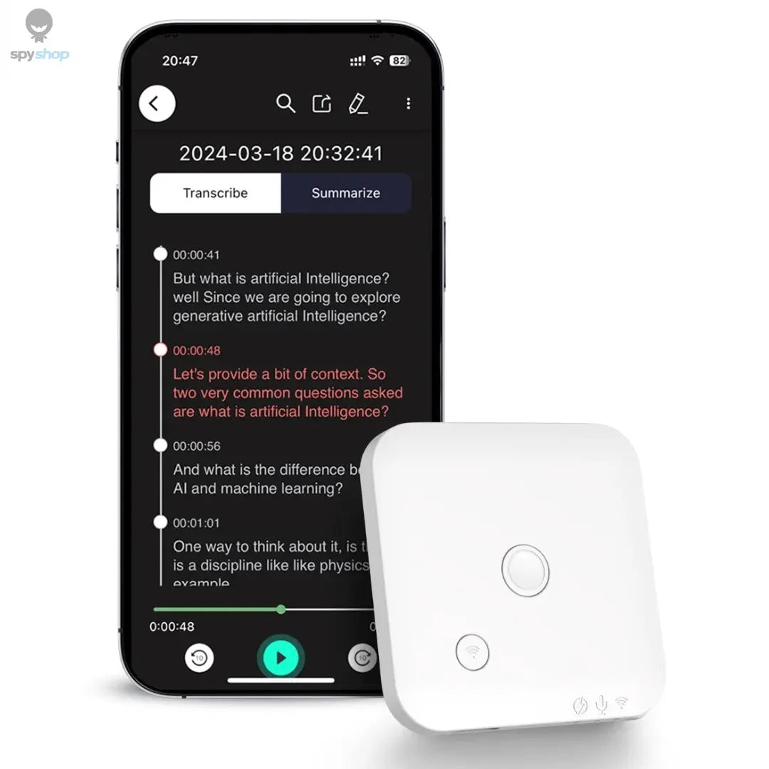 AI-Powered Ai Voice Recorder and Call Recorder with Speech-to-Text & Summarization, Supports 100 Languages, 64GB Storage Spy-shop.com