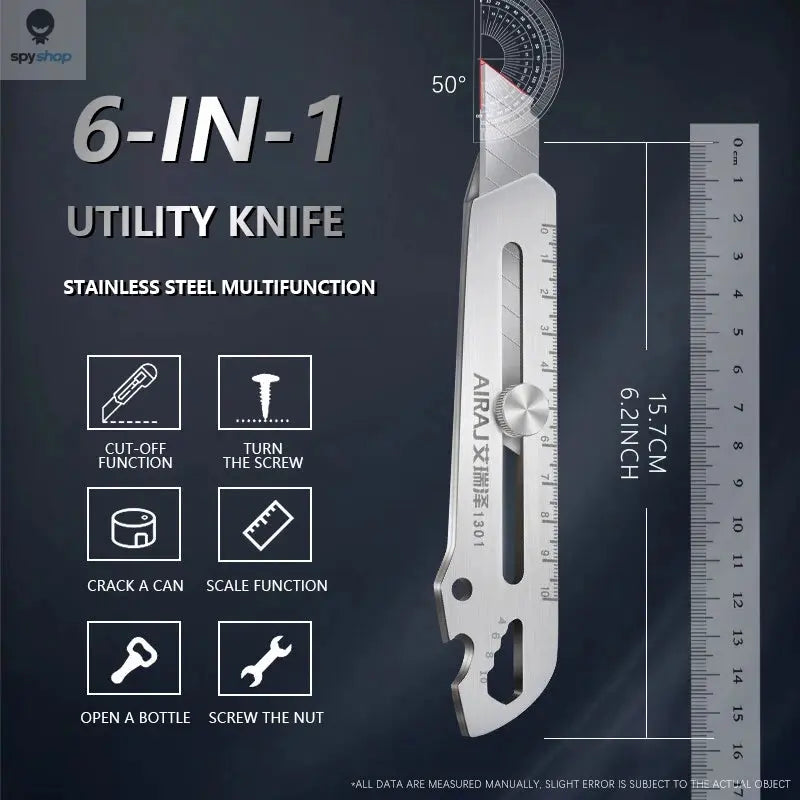 AIRAJ Multifunctional Utility Knife Retractable Sharp Cut Heavy Duty Steel Break Blade Paper Cut Industrial Grade Manual Tools
