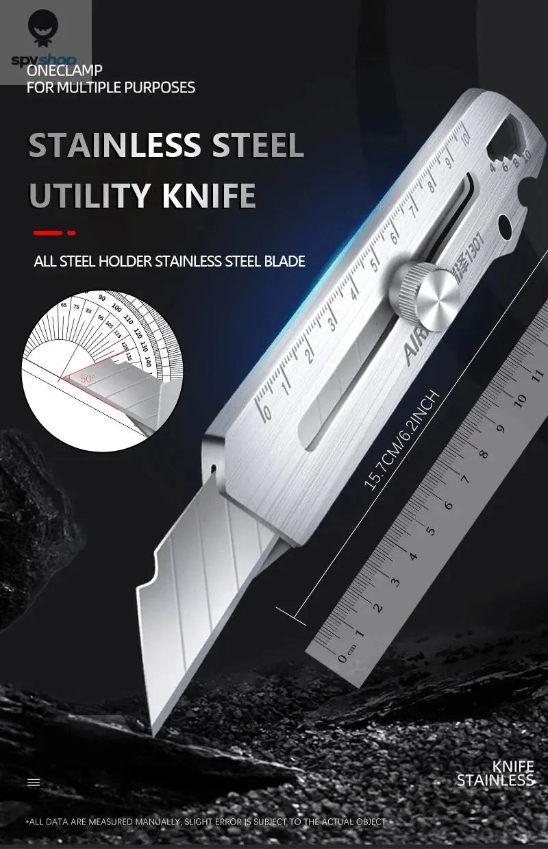 AIRAJ Multifunctional Utility Knife Retractable Sharp Cut Heavy Duty Steel Break Blade Paper Cut Industrial Grade Manual Tools