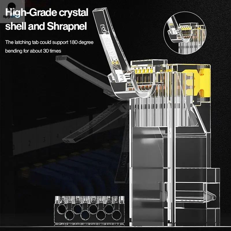AMPCOM CAT6 RJ45 Modular Plug Connector UTP 50μ Gold-Plated Two-Pieces 8P8C Crimp End for Ethernet Cable, Bulk Ethernet Cable Spy-shop.com