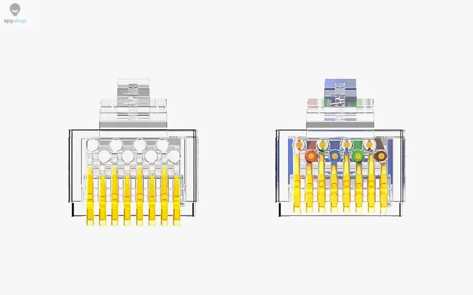 AMPCOM CAT6 RJ45 Modular Plug Connector UTP 50μ Gold-Plated Two-Pieces 8P8C Crimp End for Ethernet Cable, Bulk Ethernet Cable Spy-shop.com