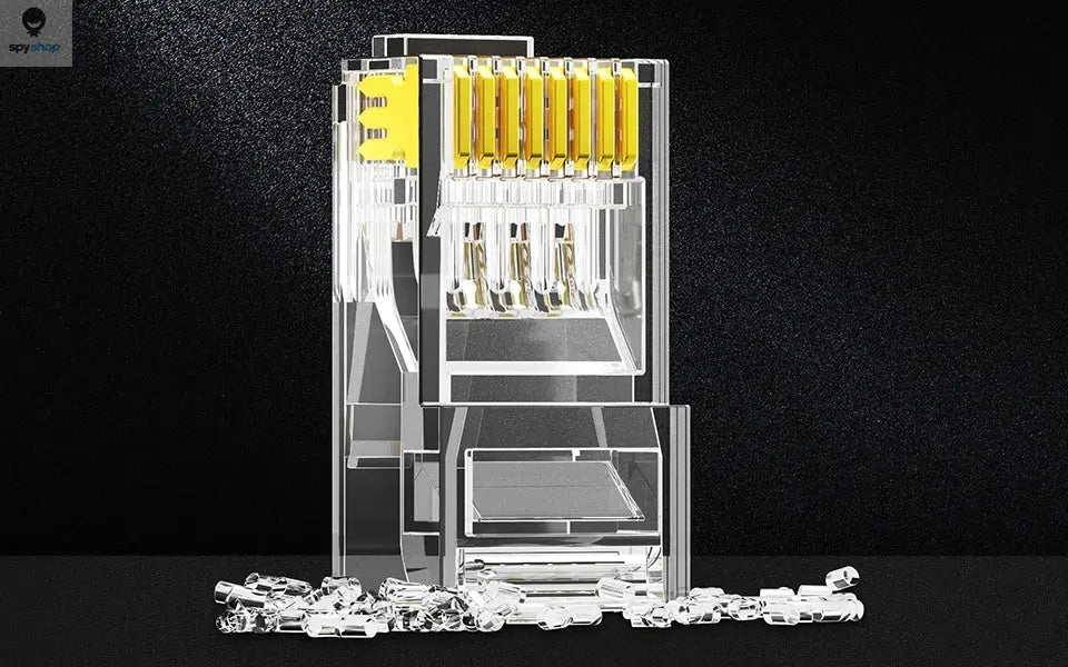 AMPCOM CAT6 RJ45 Modular Plug Connector UTP 50μ Gold-Plated Two-Pieces 8P8C Crimp End for Ethernet Cable, Bulk Ethernet Cable Spy-shop.com