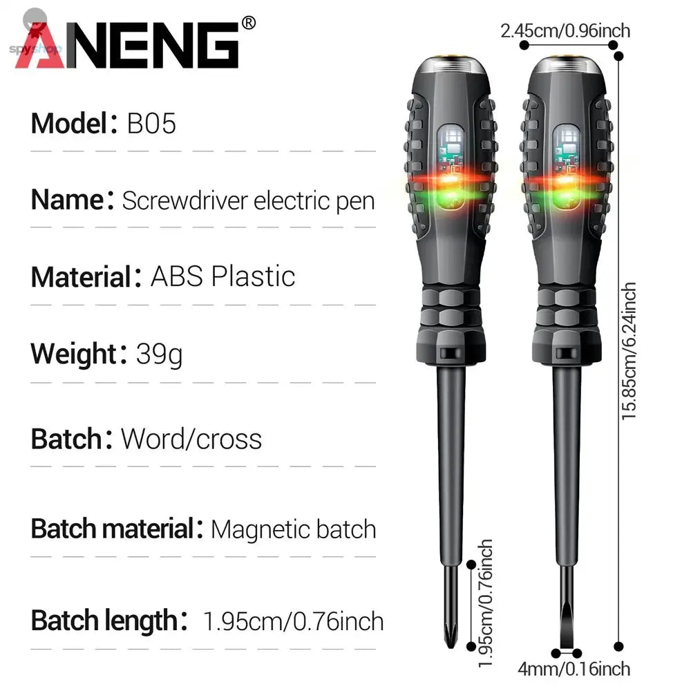 ANENG B05 Word/cross Screwdrivers Neon Bulb Indicator Meter Electric Pen Insulated Electrician Highlight Pocket Tester Pen Tools Spy-shop.com