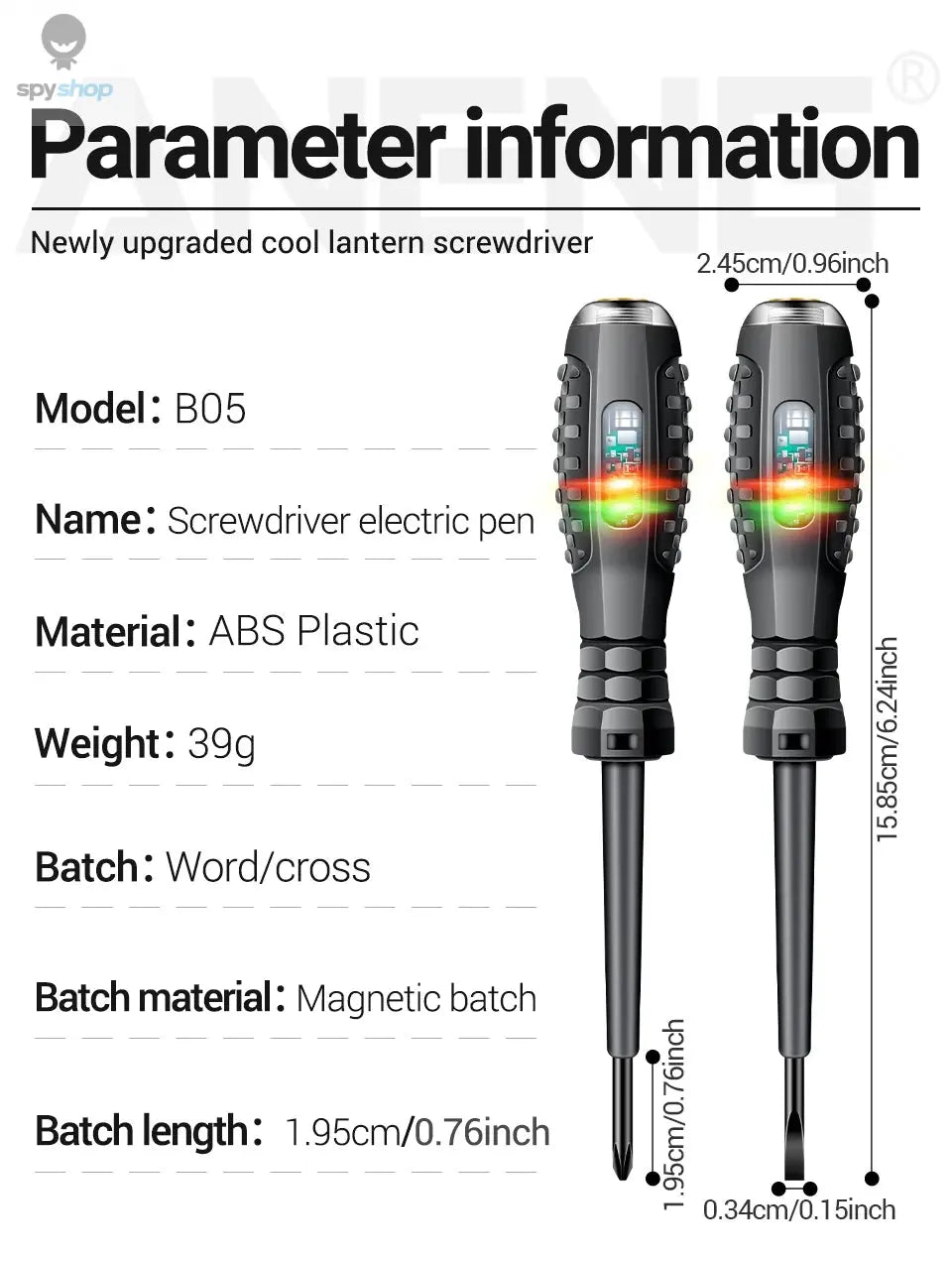 ANENG B05 Word/cross Screwdrivers Neon Bulb Indicator Meter Electric Pen Insulated Electrician Highlight Pocket Tester Pen Tools Spy-shop.com