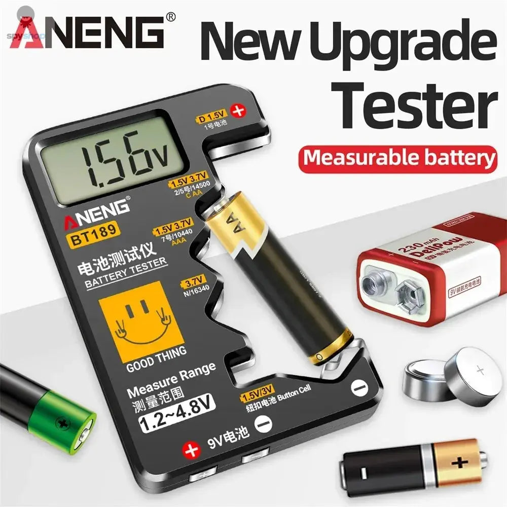 ANENG BT189 Button Cell Battery Tester 9V N D C AA AAA Universal Household LCD Display Battery Tester Power Bank Detectors Tools Spy-shop.com