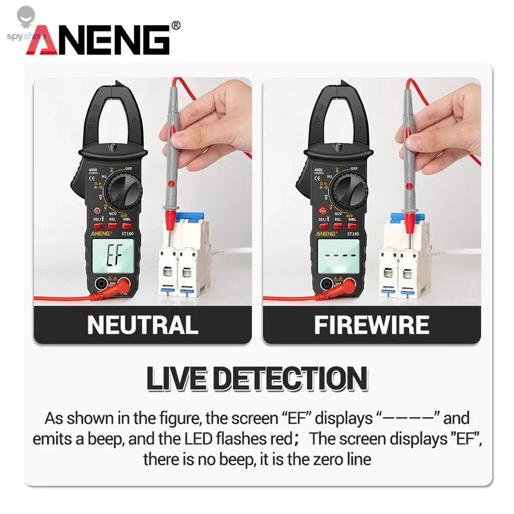 ANENG ST180 AC Current Clamp Meter Digital 4000 Counts Multimeter Ammeter Voltage Tester Car Amp Hz Capacitance NCV Ohm Tool