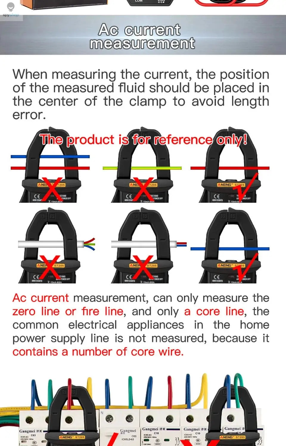 ANENG ST180 AC Current Clamp Meter Digital 4000 Counts Multimeter Ammeter Voltage Tester Car Amp Hz Capacitance NCV Ohm Tool