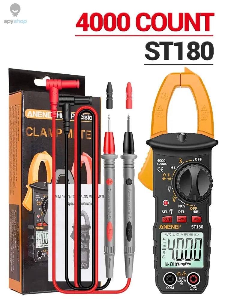 ANENG ST180 AC Current Clamp Meter Digital 4000 Counts Multimeter Ammeter Voltage Tester Car Amp Hz Capacitance NCV Ohm Tool