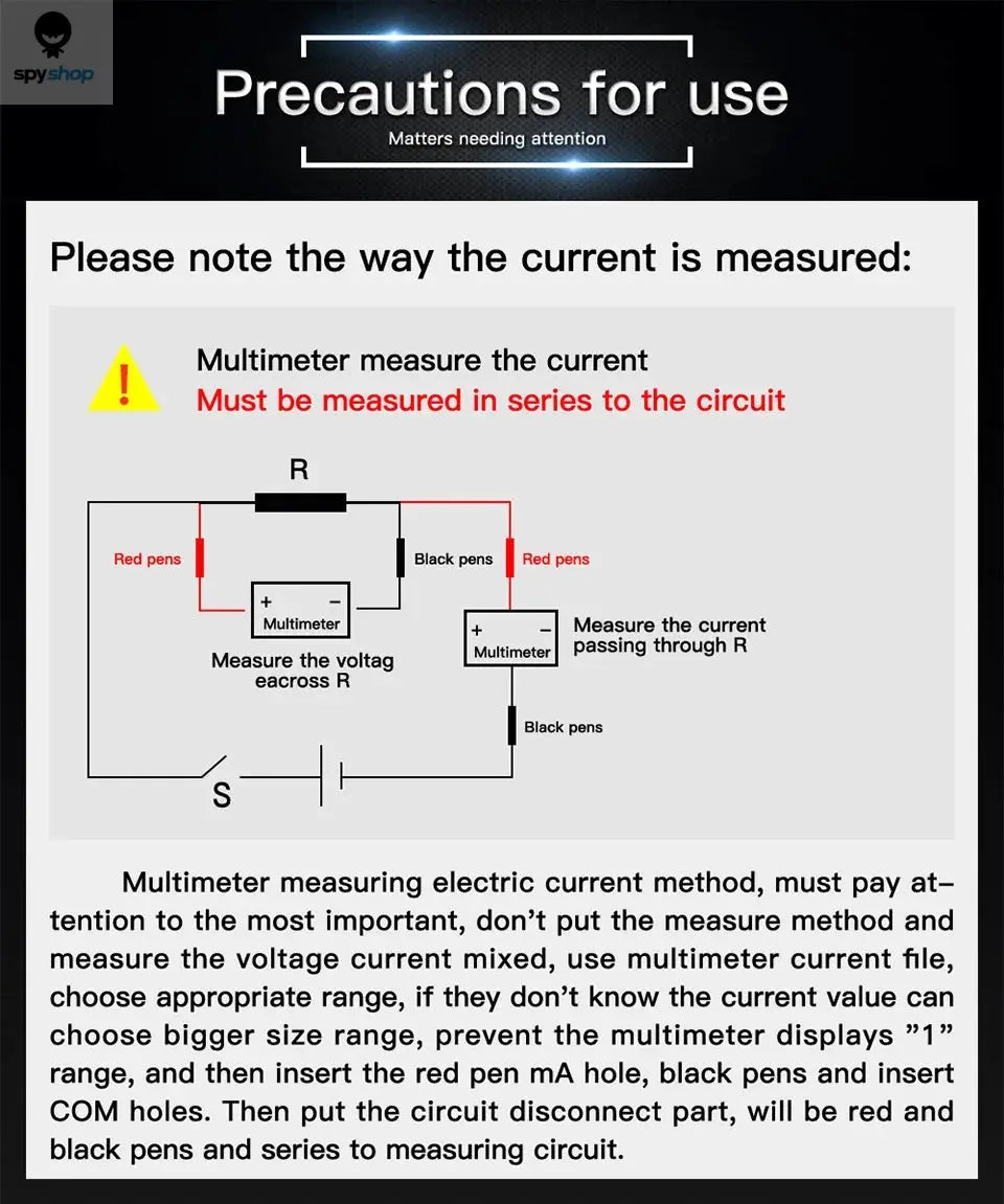 ANENG SZ308 Digital Multimeter AC/DC Current Meter Voltage Resistance Meter Electrician LCD Backlight Ohm Square Wave Test