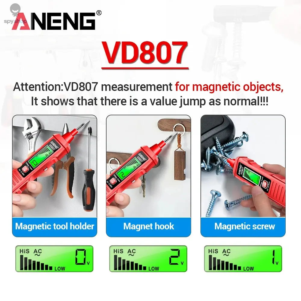ANENG VD807 One-word Induction Portable 50/60Hz Smart Electric Pen Tester NCV Sensor AC 12-300V Non-contact Wire Detector Tools
