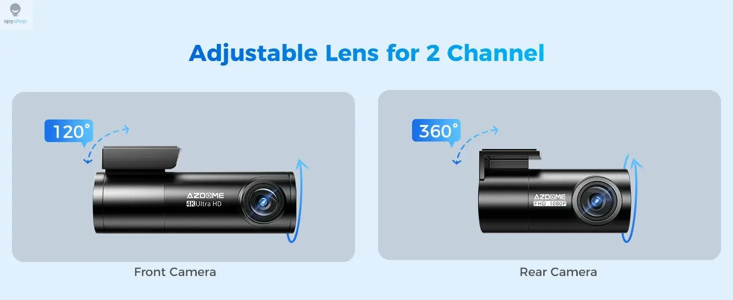AZDOME M300S 4K Dash Cam Front and Rear, 5.8G WiFi GPS Dash Camera for Cars, Free 64GB SD Card, Voice Control, WDR Night Vision Spy-shop.com