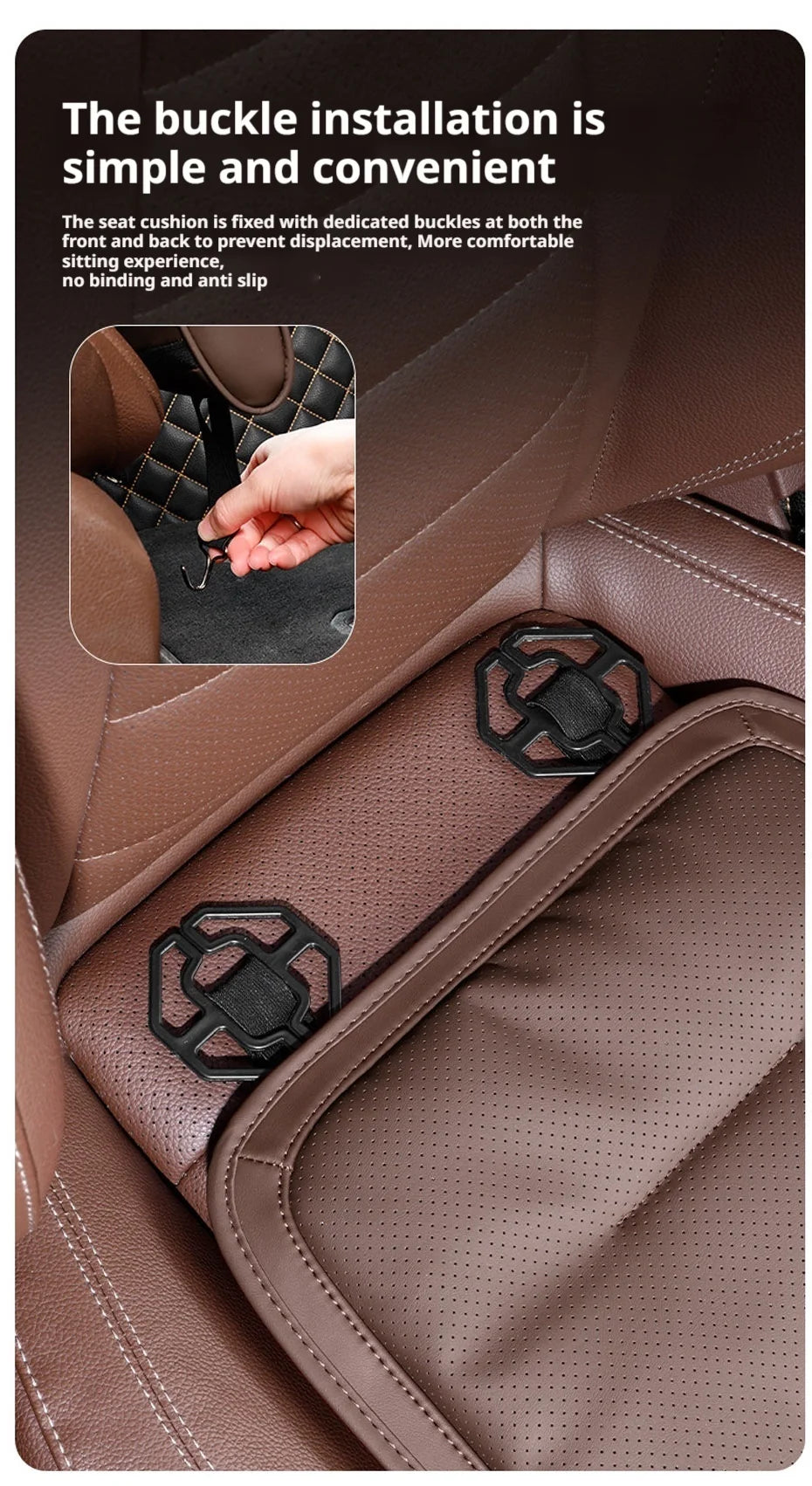 SEAMETAL Car Seat Cushion with Leg Support Cushion Breathable Seat Extender Cushion Anti Slip Universal Seat Protection Cover