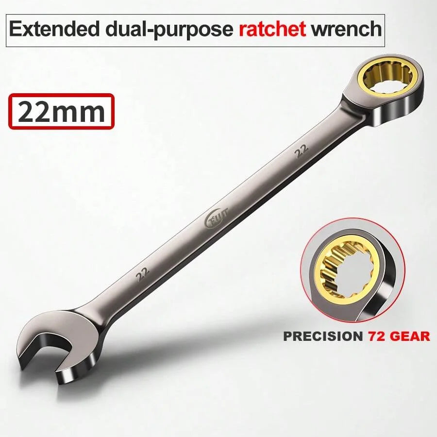 Metric Ratchet Combination Spanner, 6–32 mm Size Options