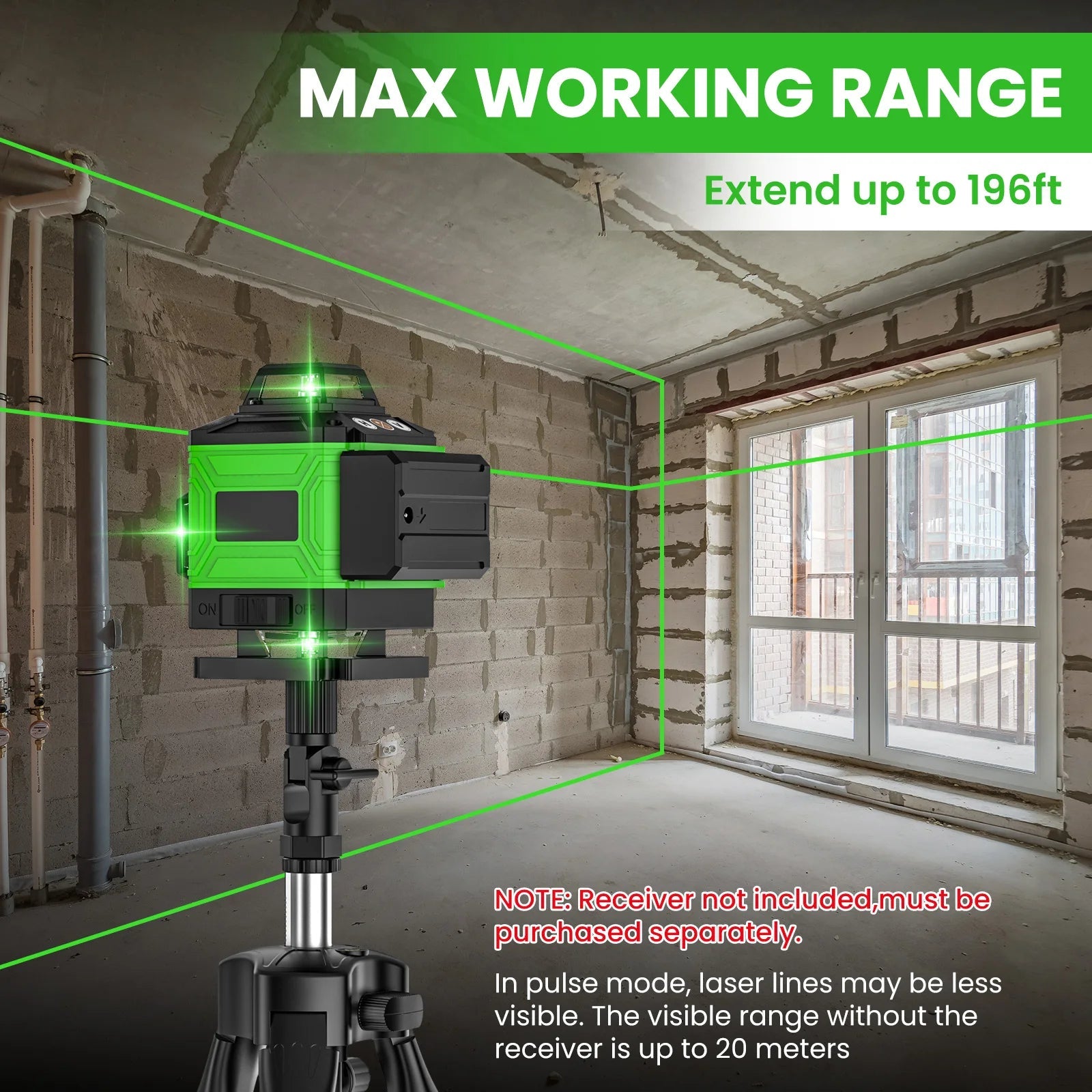 16 Lines 4D Laser Level green line SelfLeveling 360 Horizontal & Vertical power Laser level Professional Construction Tools