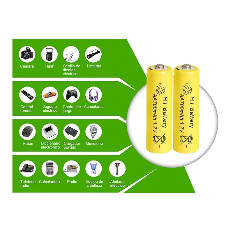 AA 1.2V 700mAh Ni-MH акумулаторни батерии