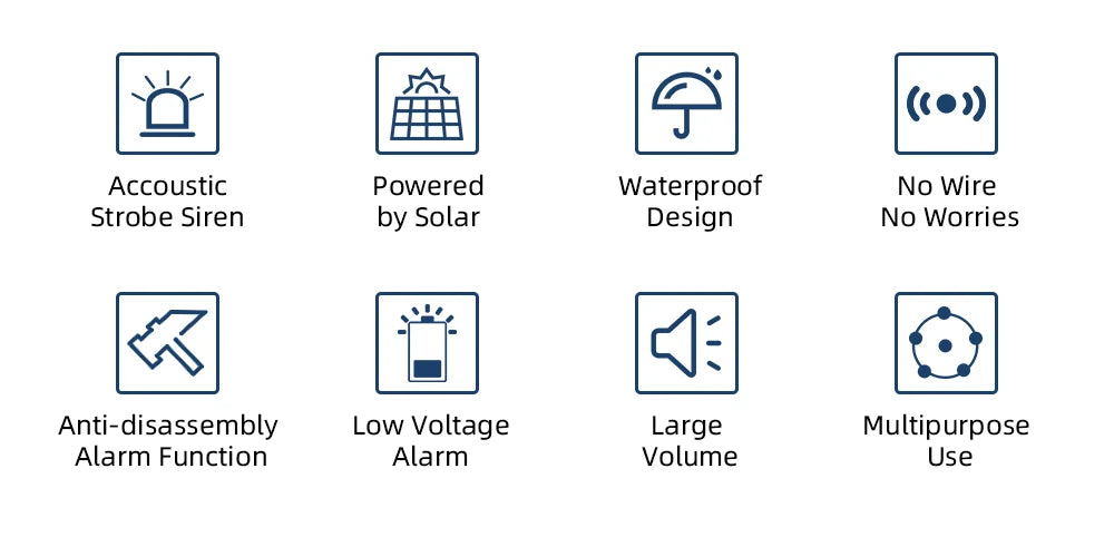 Powered Strobe Sound Flash Waterproof Wireless Outdoor Solar Siren Alarm Siren for 433MHz Wifi GSM Alarm System